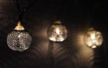 Set of 10 Battery Operated Silver Wire Mesh Globe LED Patio Garden or Christmas Lights with Timer