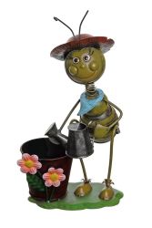 13.5"" Vintage Bee With Watering Can Decorative Spring Outdoor Garden Planter