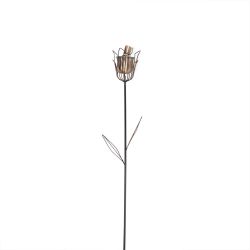 30"" Brushed Copper Flower Garden Oil Lamp Outdoor Patio Torch