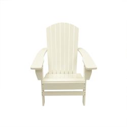 37"" White Wooden Outdoor Patio Adirondack Chair