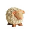 7"" Grooved White Roly-Poly Stone Sheep Indoor/Outdoor Statue Decoration
