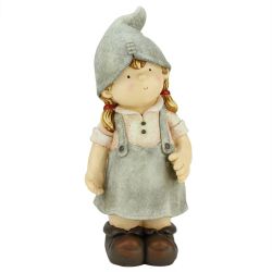 17.75"" Young Girl Gnome Daydreaming Spring Outdoor Patio Garden Statue