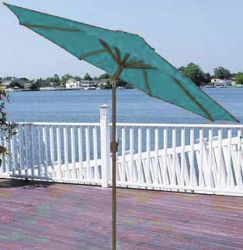 9' Outdoor Patio Market Umbrella with Hand Crank and Tilt - Turquoise Teal