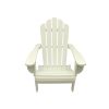 37.5"" White Wood Folding Outdoor Patio Adirondack Chair