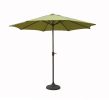 9' Outdoor Patio Market Umbrella with Hand Crank and Tilt - Sage/Brown and Black