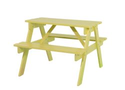 Children's Yellow Outdoor Wooden Garden Patio Picnic Table