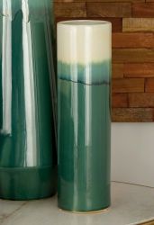Small glossy ceramic vase, green
