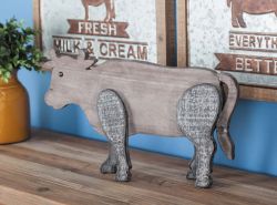 Dark brown finish wood cow