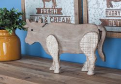 Brown finish wood cow