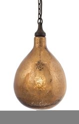 Unique salina antique amber mercury glass pendant light