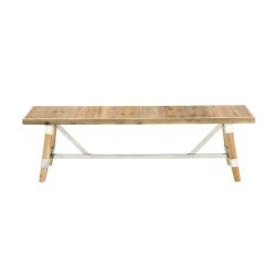 Customary wood stainless steel bench