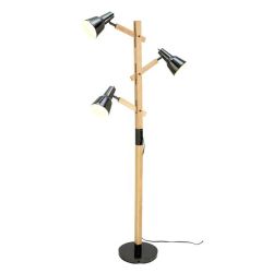 Spectacular wood metal floor lamp