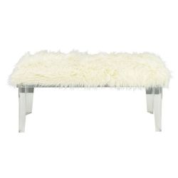 Amazing acrylic white fur bench