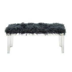 Classy acrylic grey fur bench