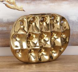 Unique design and skillfully crafted ceramic gold vase