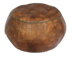 Classy and supreme wood leather ottoman