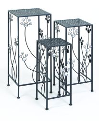 63344 metal plant stand set/3 patio accents