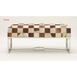 Ravishing steel leather hide bench