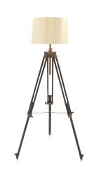 Brass tripod floor lamp