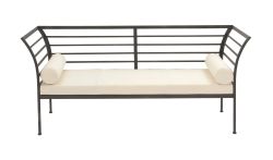 Sturdy metal fabric bench